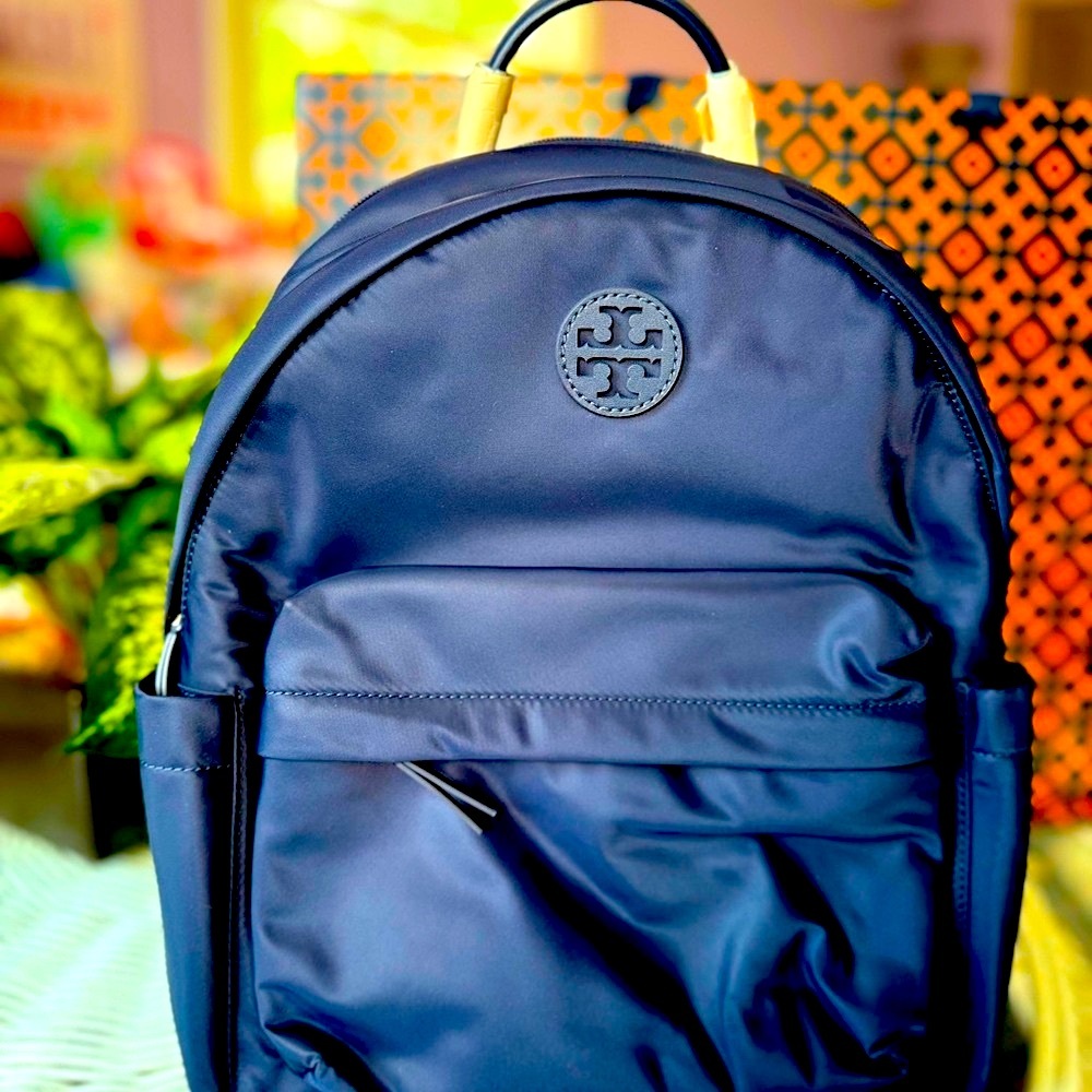 NWT Tory Burch Navy Blue Nylon Backpack